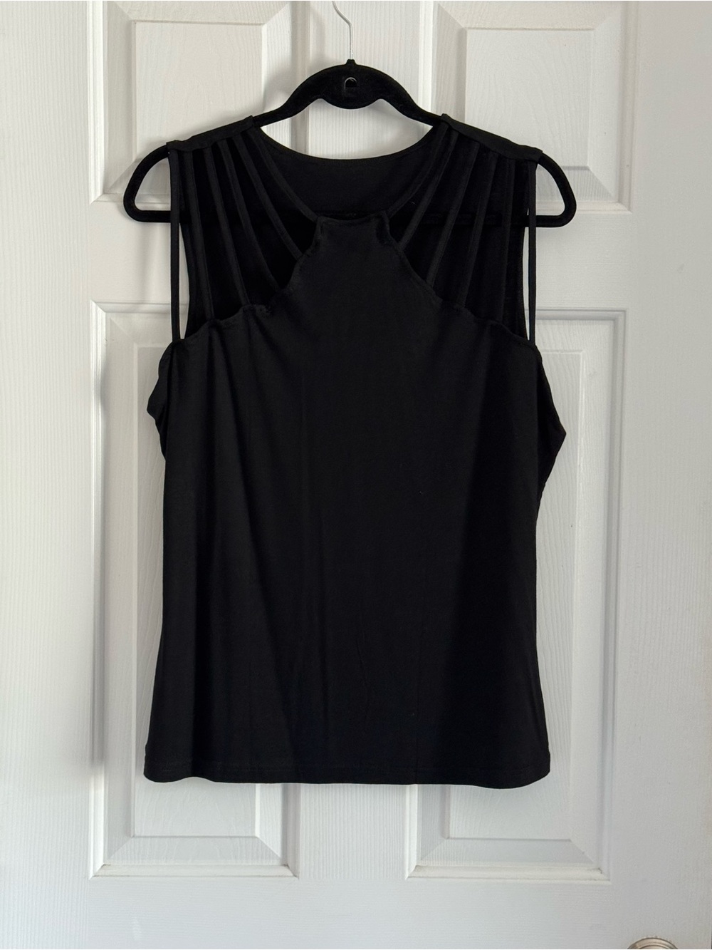 Black Strappy Sleeveless Tank Top